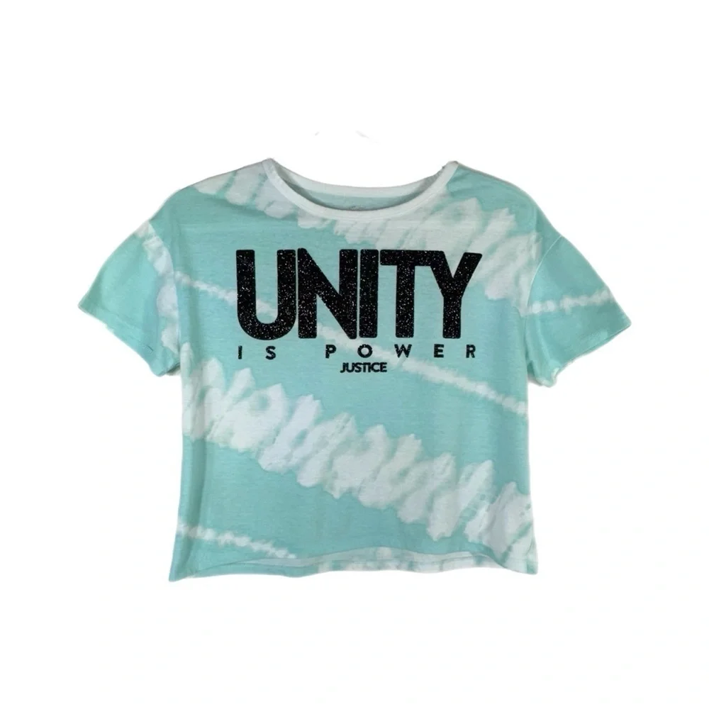Justice Girl’s Boxy Cropped Tie-Dye Ringer Tee